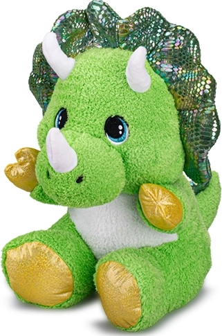 Plišani sjedeći triceratops zeleni 16,5 cm