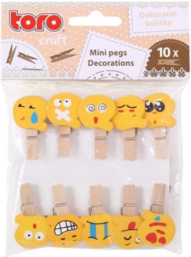 Drvene dekorativne kvačice Toro smajlić 10 kom