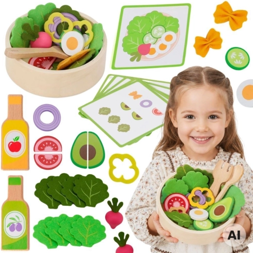 Viga wooden salad-making set 18m+
