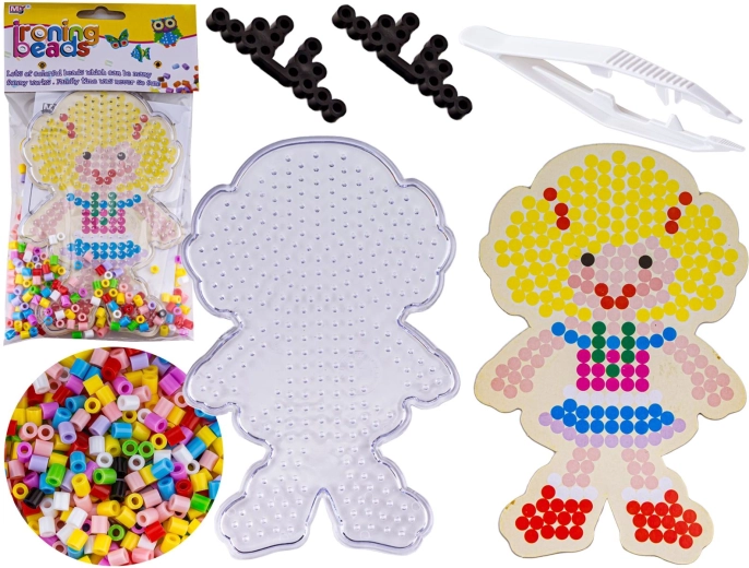 Iron-on beads with a template – girl in a dress
