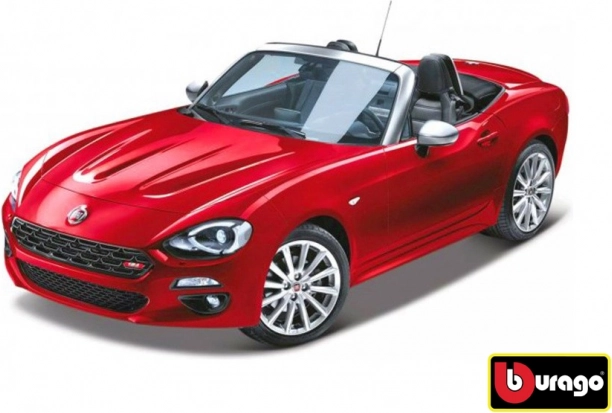 Bburago Fiat 124 Spider crvena 1:24 model