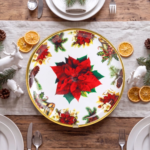 Christmas plastic plate with Christmas star, 22 cm
