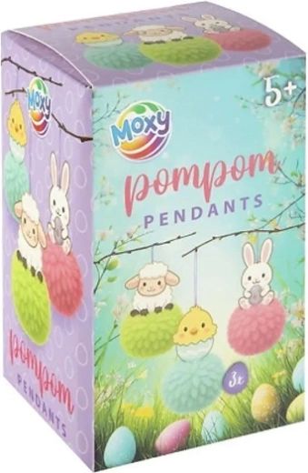 Uskršni viseći ukrasi s pomponima, 3 kom