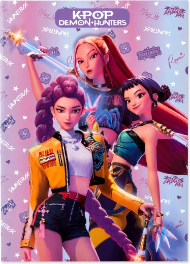 Linijski školski bilježnica KPop Demon Hunters A4 50 stranica ljubičasta