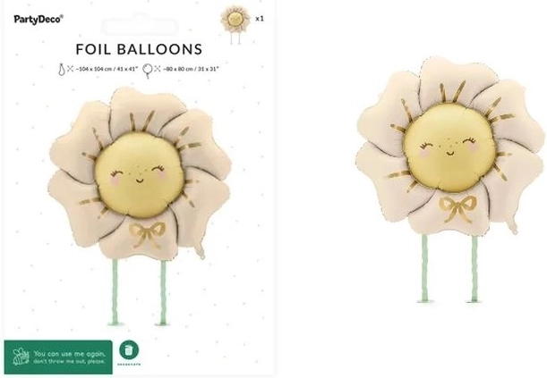 Folijski hodajući balon cvijet svijetlo bež 104 × 104 cm