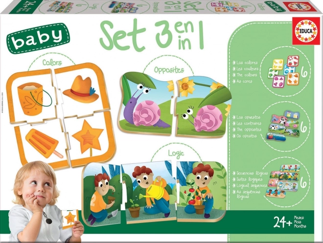 Educa Dječji puzzle set: Boje, Slijedovi i Suprotnosti 3u1