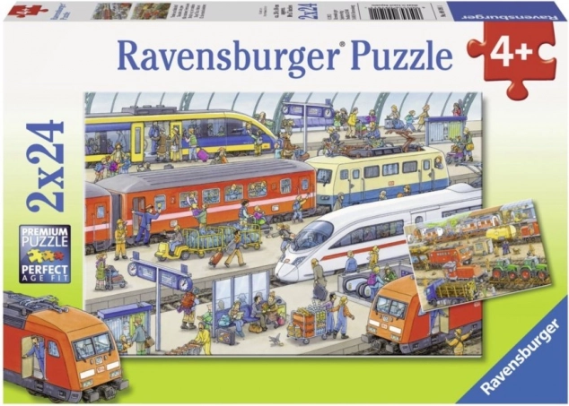 Slagalica Užurbani željeznički kolodvor 2x24 dijelova Ravensburger