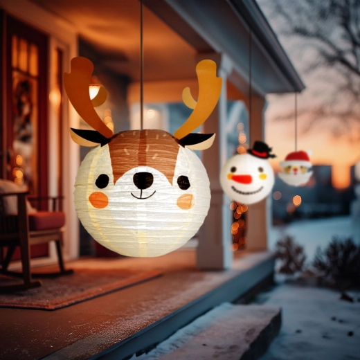 Christmas Paper Reindeer Lantern 30 cm