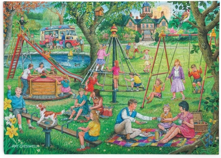 Picnic at the Playground Puzzle with 250 Large Pieces
