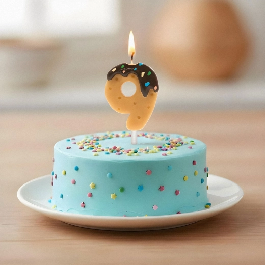 Number 9 Birthday Candle