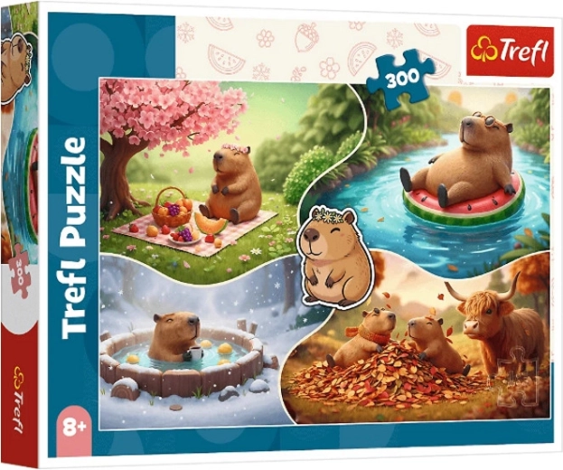 Puzzle od 300 dijelova: četiri godišnja doba s kapibarama