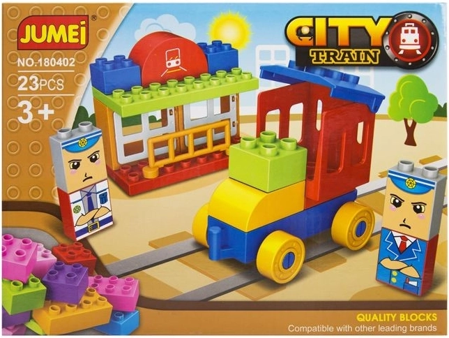Jumei city train building set 23 pieces 26 × 19 cm - 1 piece