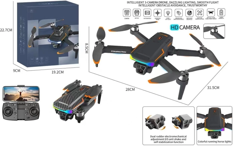 Dron s HD kamerom na daljinsko upravljanje, sklopiva kvadrokopter letjelica s aplikacijom