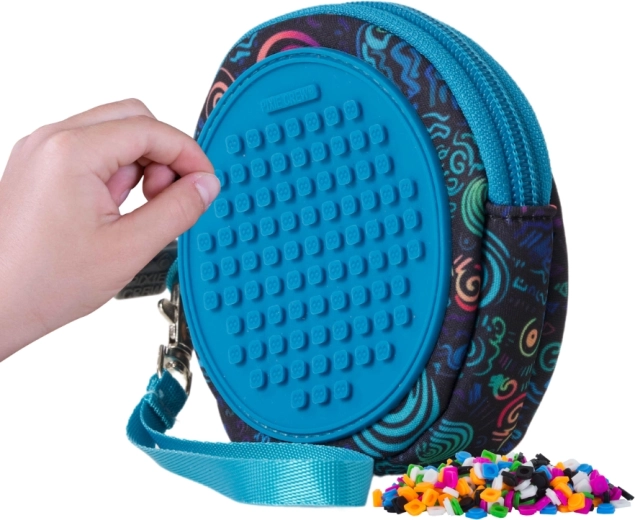 Pixie Crew plava okrugla torbica Spiral magic s pikselima