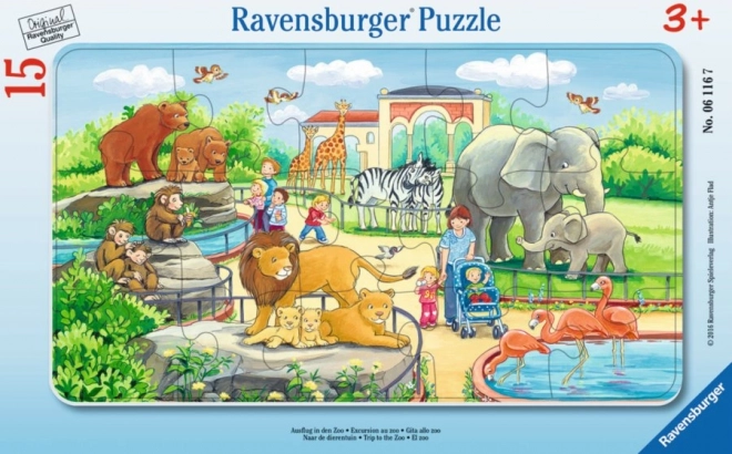 Ravensburger dječje puzzle u okviru 15 dijelova – izlet u zoološki vrt