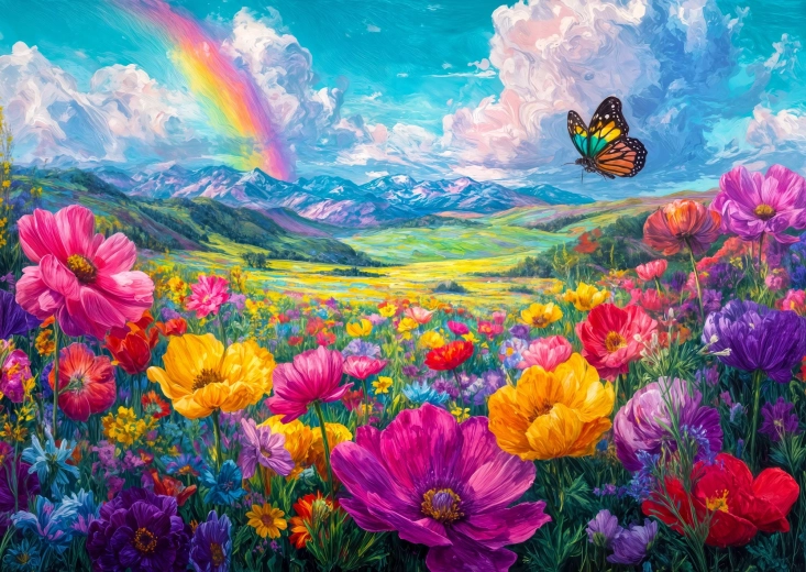 Enjoy Puzzle Rainbow Meadow 1000 Pieces