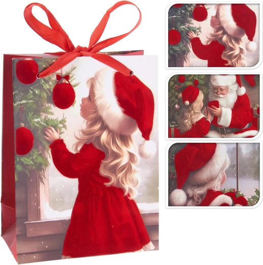 Christmas gift bag with girl motif 24 × 18 × 8 cm