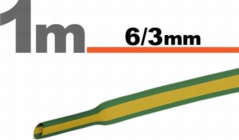 Yellow-green heat-shrink tubing 6/3 mm