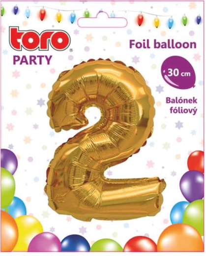Folijski balon broj 2 30 cm zlatni TORO
