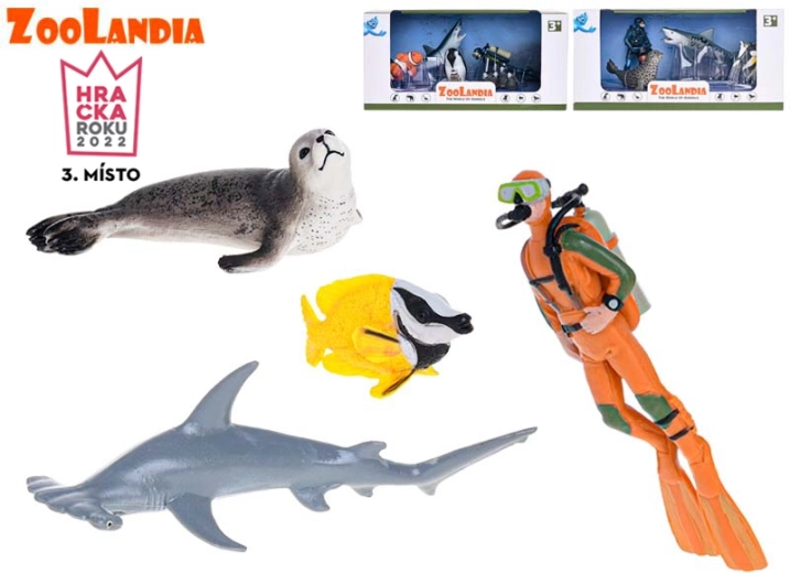 Zoolandia ronilac s morskim psom i dodacima – set figurica za akvarij