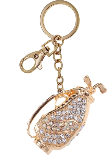 Zlatni privjesak za ključeve u obliku golf palice