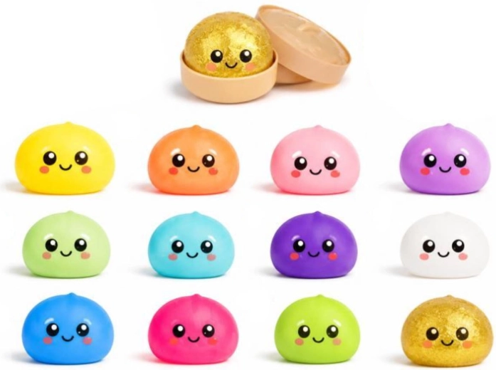 Kawaii squishy knedliček u košarici za kuhanje na pari (antistresna gnječilica) - 1 komad