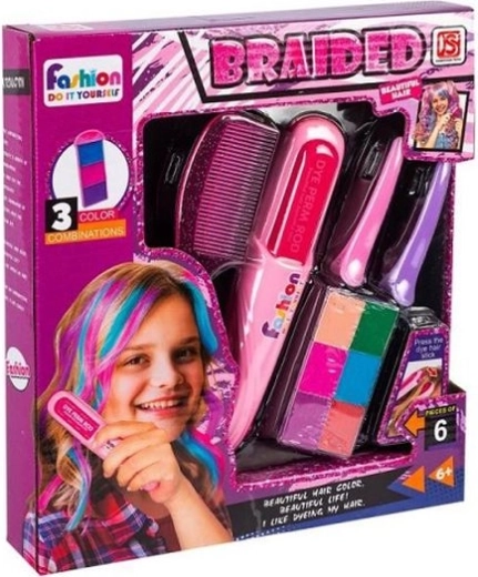 Set kreda za kosu Braided za privremeno bojanje i pletene frizure