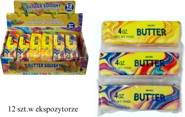 Antistresna gnječilica u obliku kocke maslaca - 1 komad