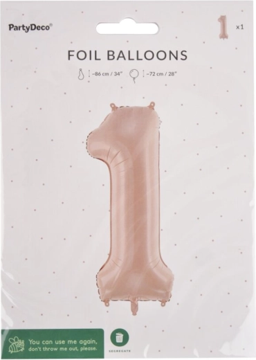 Folijski balon broj 1 bež 72 cm