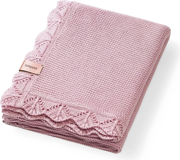 BabyOno pletena bambusova dekica Pink 75 × 100 cm