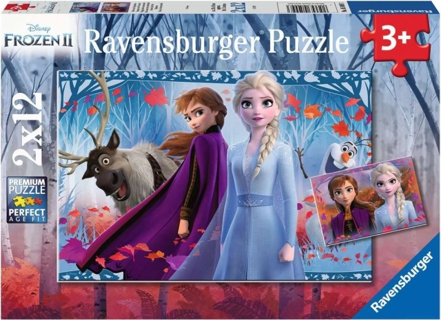 RAVENSBURGER Puzzle Snježno kraljevstvo 2, 2x12 dijelova