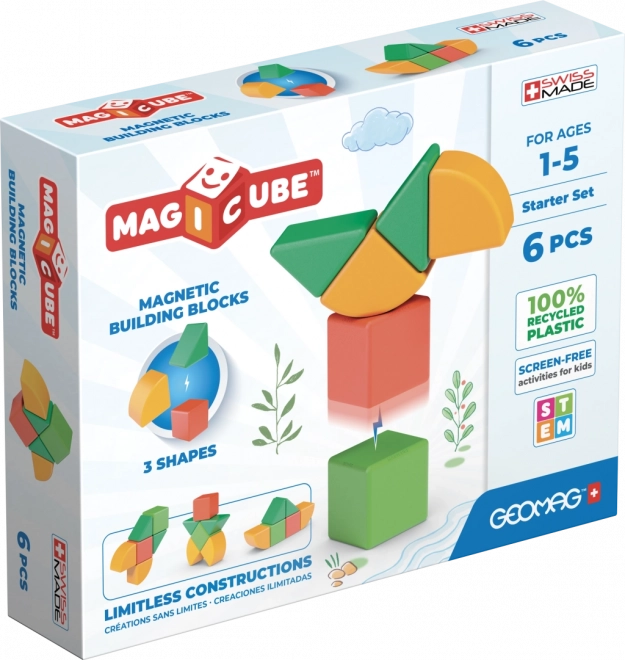 Geomag Magicube Shapes – magnetska slagalica za najmlađe, 6 dijelova