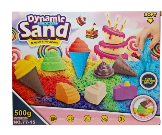 Kinetički pijesak 500 g s kalupima za deserte