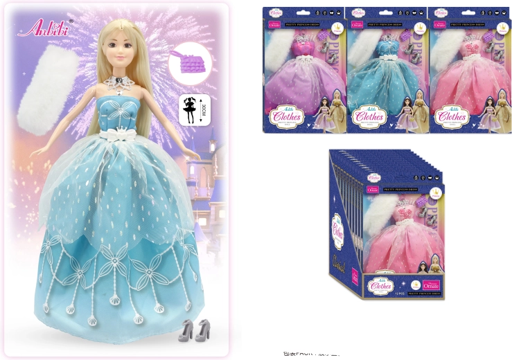 Klasična princezinska haljina za lutke 30 cm – više varijanti