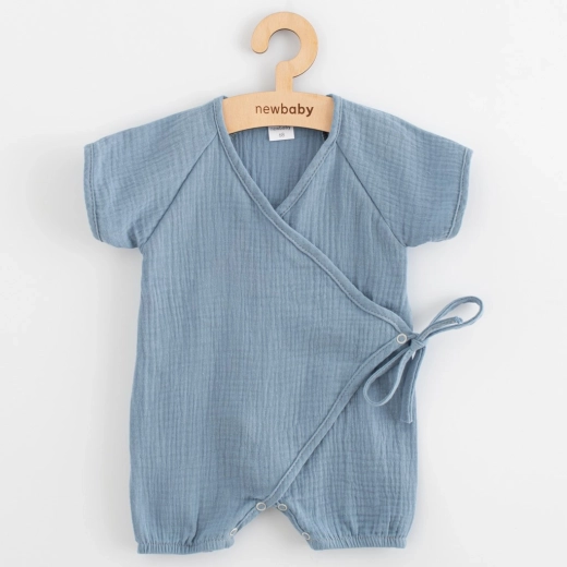 Ljetni muslinski kombinezon za bebe New Baby plavi
