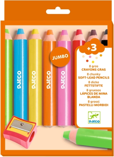 DJECO vibrant colored pencils, 8 pcs