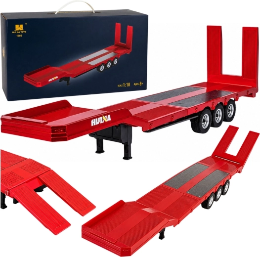 Niskopodni tegljački prikolica za Huina Scania 770S (1:18) crvena