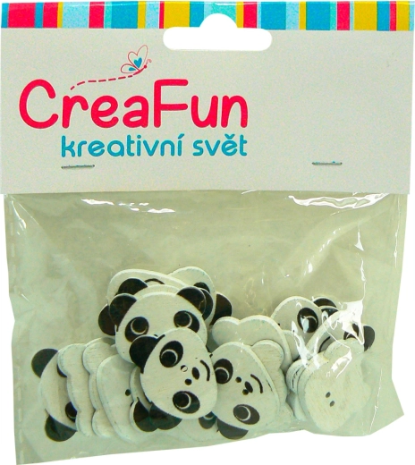 Drveni gumbići panda, mix boja, 20 kom (23 × 20 mm)