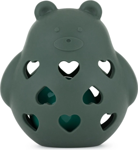 PETITE&MARS silikonska igračka sa zvečkom medvjedić Bear Basil misty green