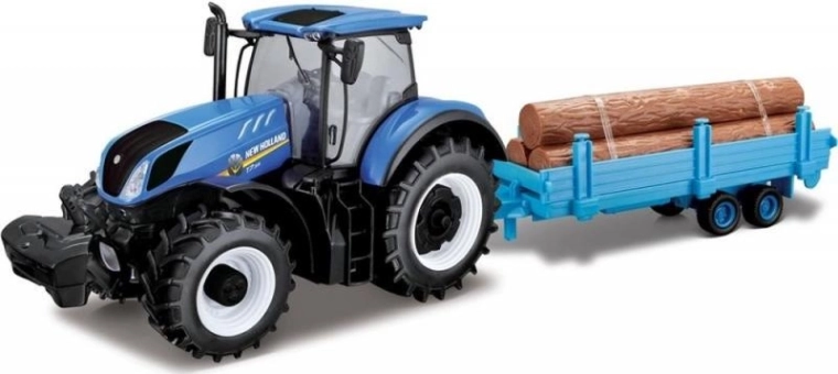 Bburago 1:32 Farm traktor New Holland s prikolicom za drvo