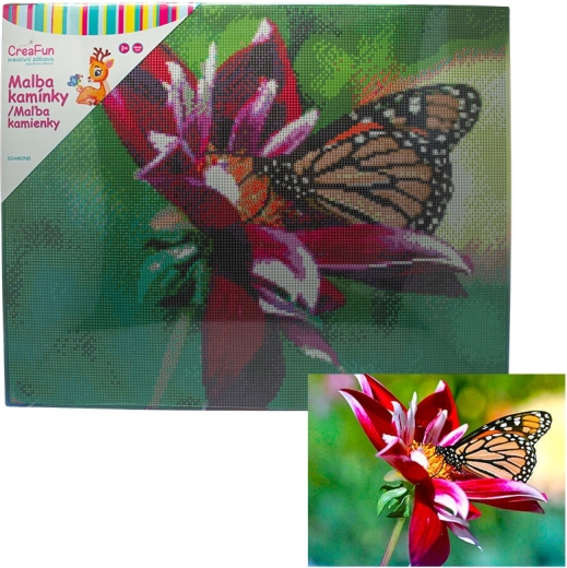 Dijamantno slikanje – leptir i cvijet 40 × 50 cm