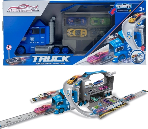 Policijski kamion 2u1 s 4 autićima i prometnim znakovima