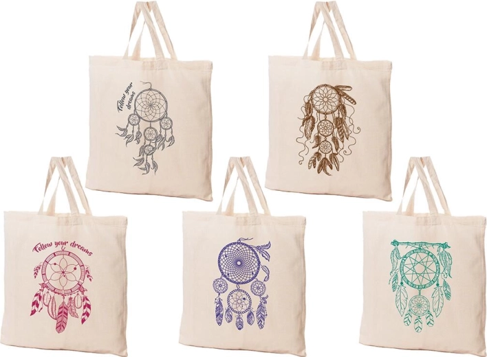 Pamučna shopping torba Hvatala za snove 42 × 42 cm, krem