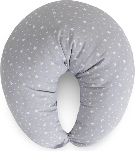 Ceba baby jastuk za dojenje Huggy basic sivi s bijelim zvjezdicama 150 × 60 × 37 cm