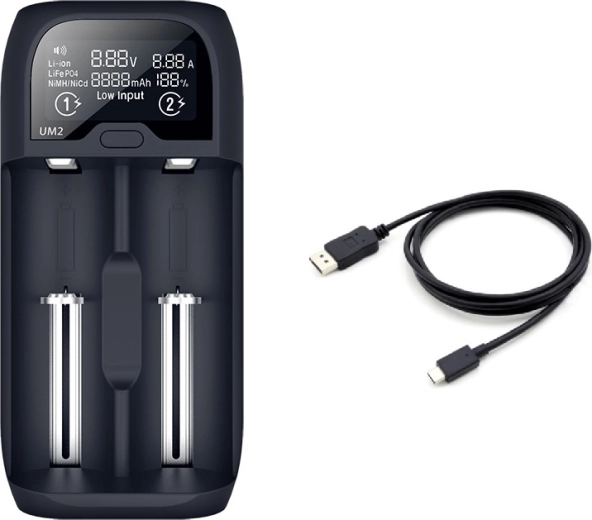 Solight inteligentni punjač baterija Li-Ion/LiFePO4/Ni-MH/Ni-Cd s LCD zaslonom, 2 kanala, 2000 mA