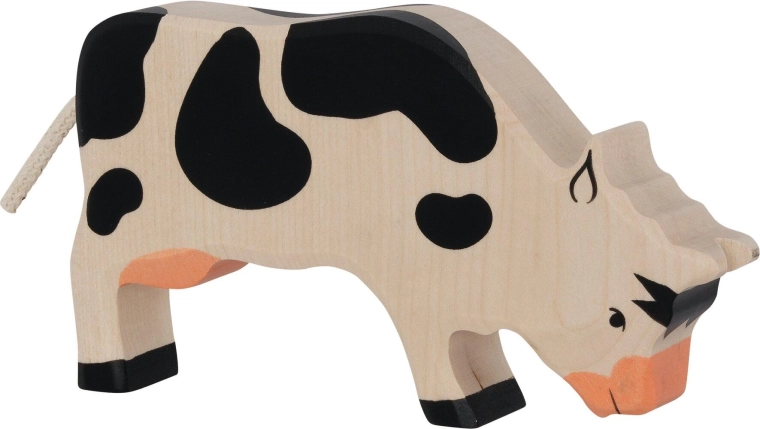 Holztiger black grazing cow - 1 piece