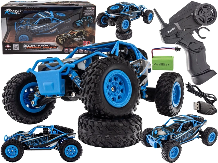 Radio-controlled desert truck 4WD 2.4 GHz 1:24 blue - 1 piece