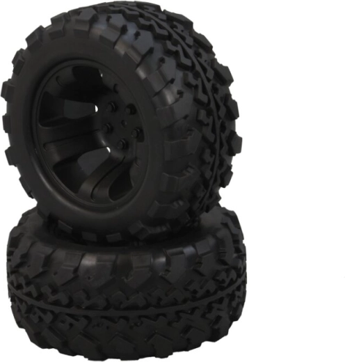 Wheels with rims for RC Tiger model 1:10, black
