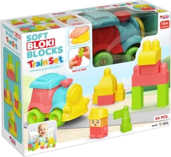 Mekane kocke za slaganje s lokomotivom (24 dijela)