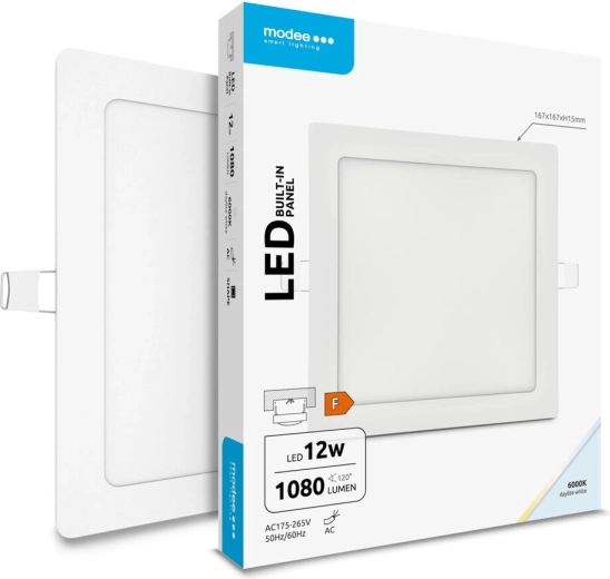 Modee Lighting LED ugradbeni kvadratni panel 12 W hladno bijela 1080 lm